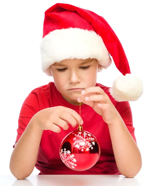 Jovem menina infeliz em pano de Natal — Fotografia de Stock