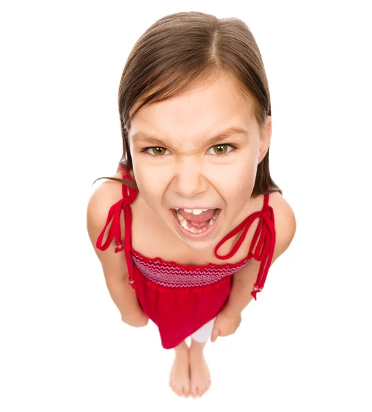 Portrait of an angry little girl — Stock Photo, Image