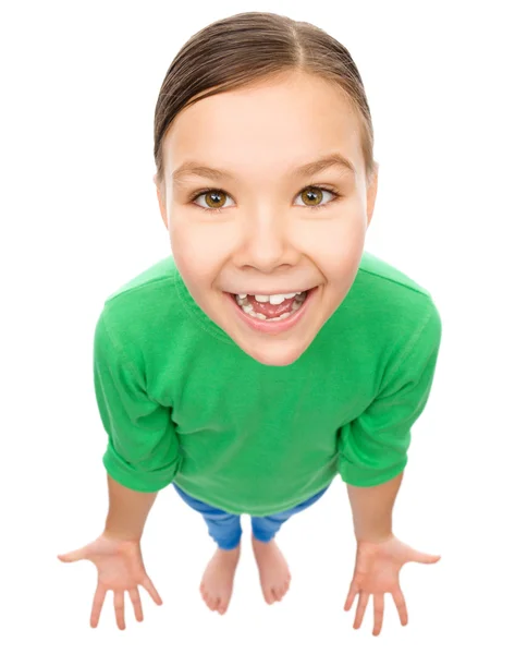 Portrait of a funny little girl — Stock Photo, Image