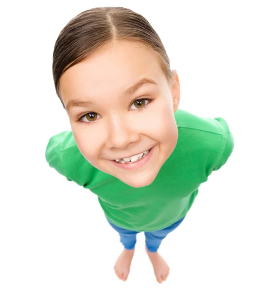 Porträt eines lustigen kleinen Mädchens — Stockfoto