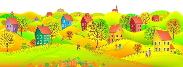 Horizontale herfst banner — Stockvector