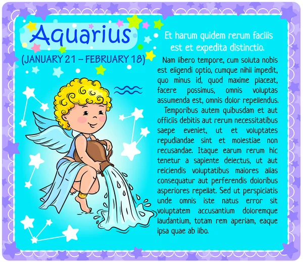 Acuario Niño del zodíaco — Archivo Imágenes Vectoriales