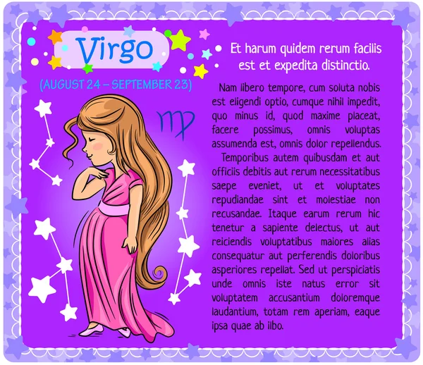 Virgo Zodiaco niño — Archivo Imágenes Vectoriales