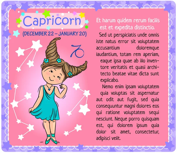 Capricorne Zodiaque enfant — Image vectorielle