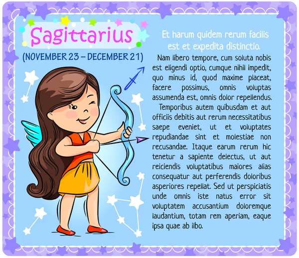 Sagittaire Zodiaque enfant — Image vectorielle