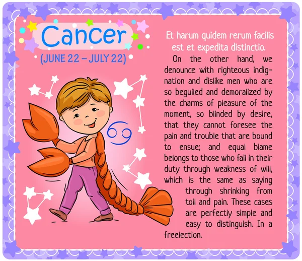 Cancer Zodiaque enfant — Image vectorielle