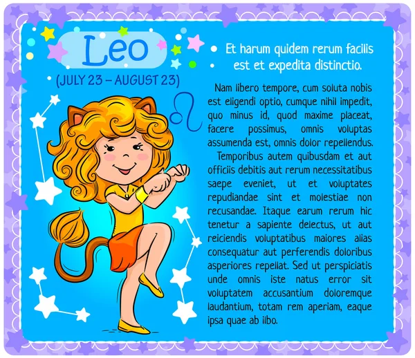 Leo Zodiac niño — Archivo Imágenes Vectoriales