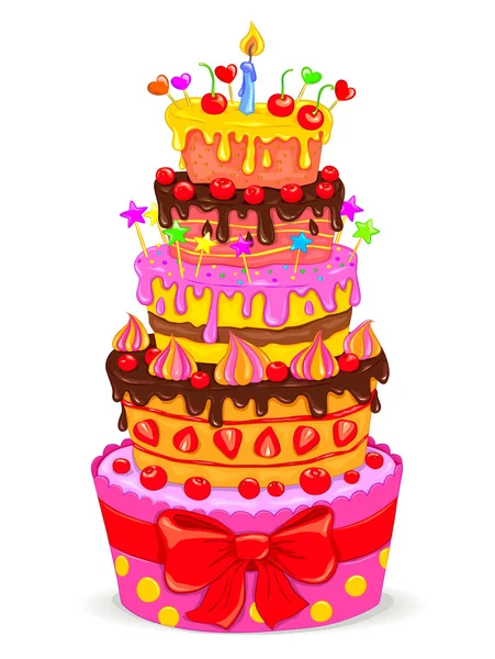 Celebratory cake with fruit — Stock Vector