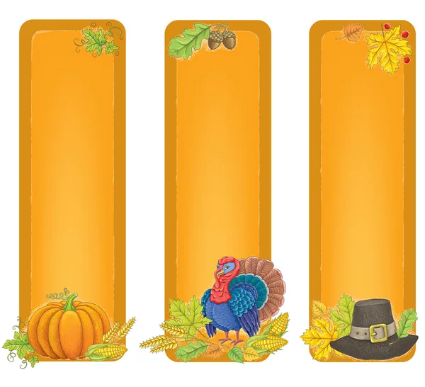 Bannières verticales de Thanksgiving — Image vectorielle