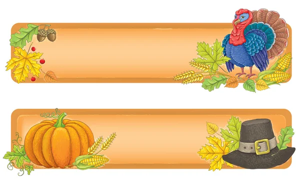 Thanksgiving Banners. — Stock vektor