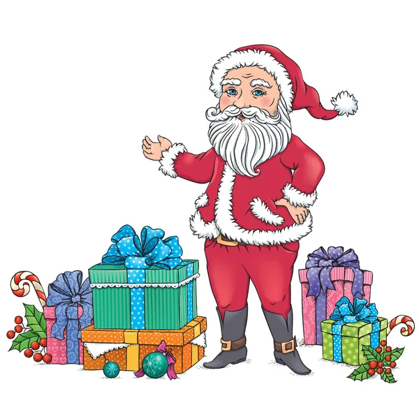 Santa Claus geschenken — Stockvector