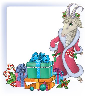 Keçi ile Noel arka plan