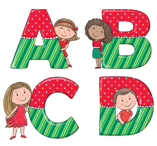 Alphabet enfants ABCD — Image vectorielle