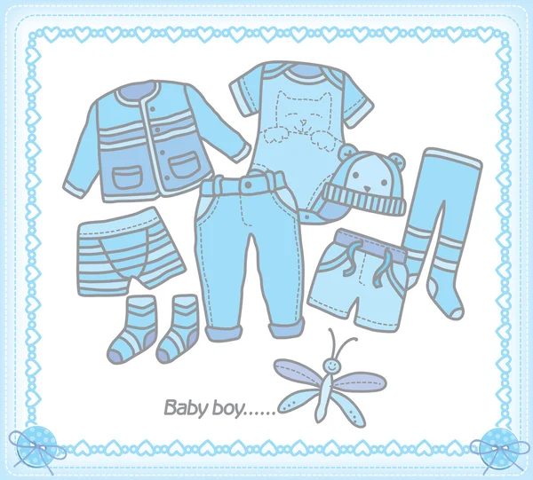 Bebê menino roupas —  Vetores de Stock