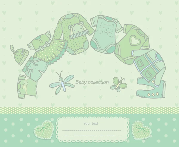 Baby collection green — Stock Vector