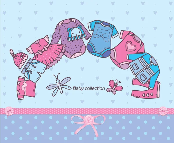 Collection de vêtements pour bébé — Image vectorielle