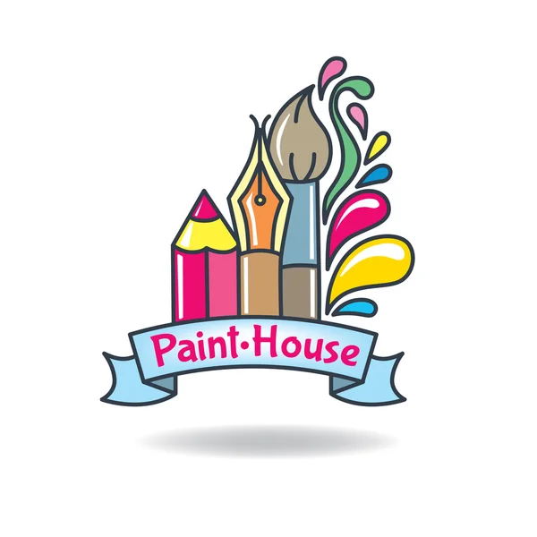 Logo pintura — Vector de stock