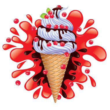 çilek ve çikolata ile dondurma