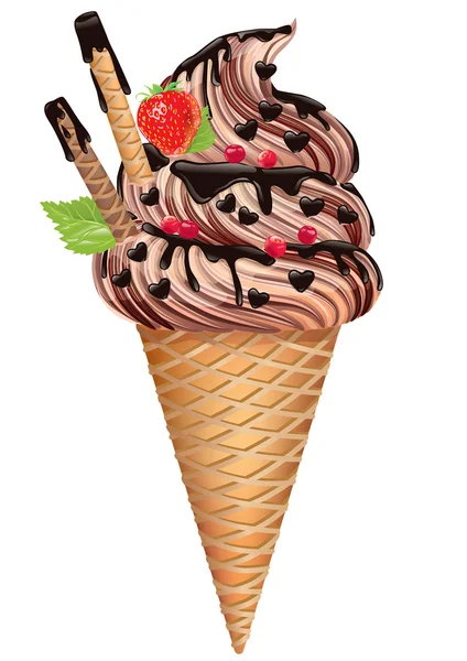 Csokoládé fagylalt — Stock Vector