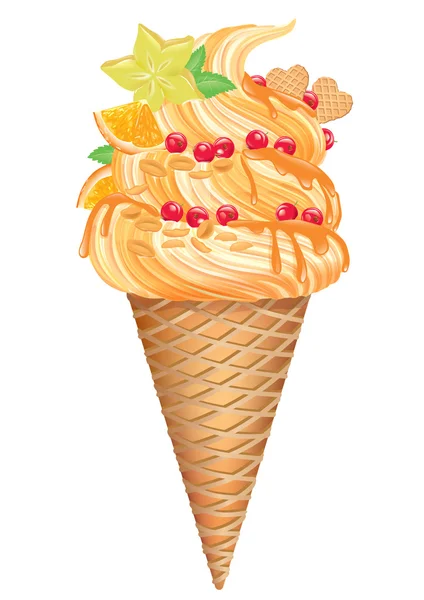 Karamel zmrzlina — Stockový vektor