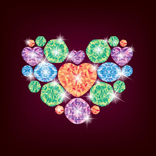 Coeur de diamant — Image vectorielle