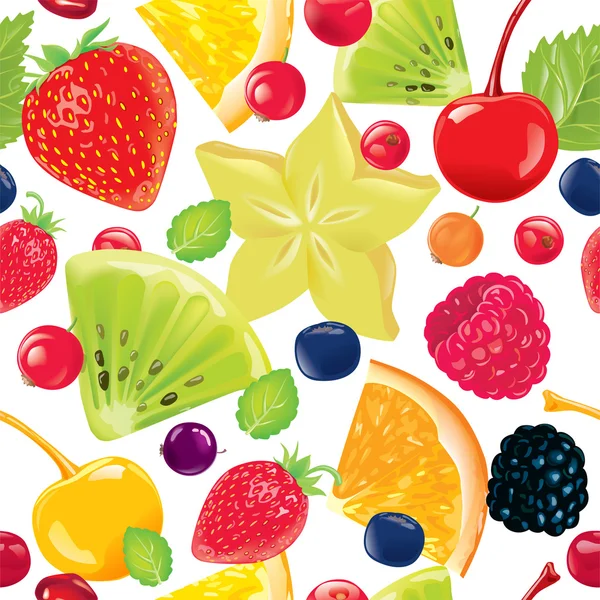 Seamless pattern fruits — Stock Vector