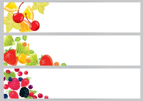 Banners de frutas — Vetor de Stock