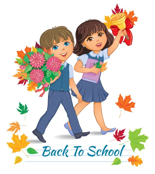 Back to school children — Stock Vector