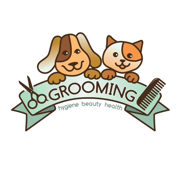 Grooming logotyp — Stock vektor