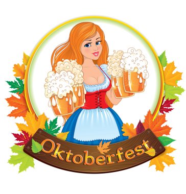 Biralı Oktoberfest kızı