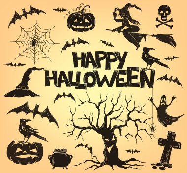 Cadılar Bayramı siluet set2