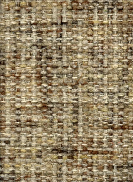 Closeup ručně tkané textilie v béžové a hnědé — Stock fotografie