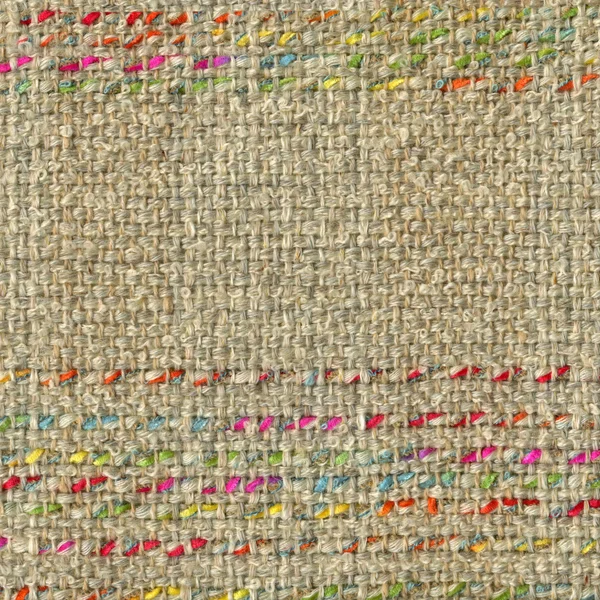 Beige fabric with colorful stripes — Stock Photo, Image