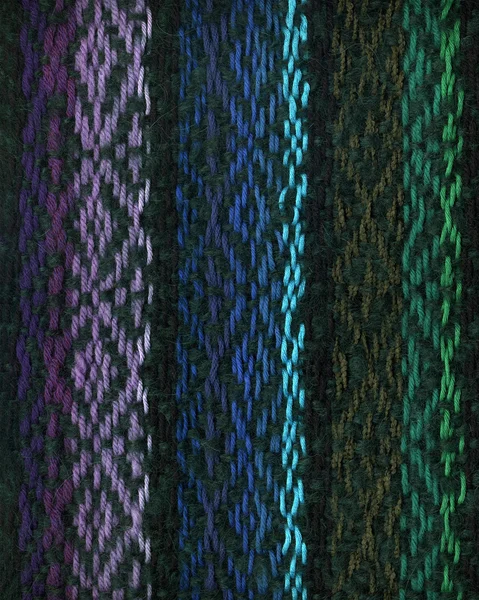 Tessuti a mano in viola, blu e verde — Foto Stock
