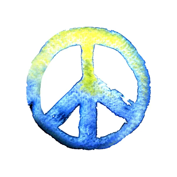 Peace sign pacific, watercolor illustration — Stock Photo, Image