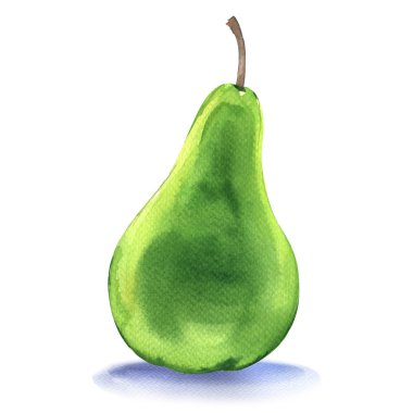 Beyaz arka plan üzerinde izole olgun yeşil armut