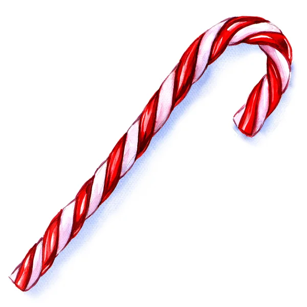 Kerstmis candy cane geïsoleerd op witte achtergrond. — Stockfoto