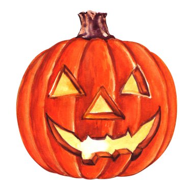 Beyaz arkaplanda izole edilmiş Cadılar Bayramı kabağı