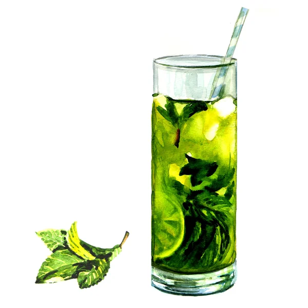 Iced tea with lemon and mint — Stock Photo, Image