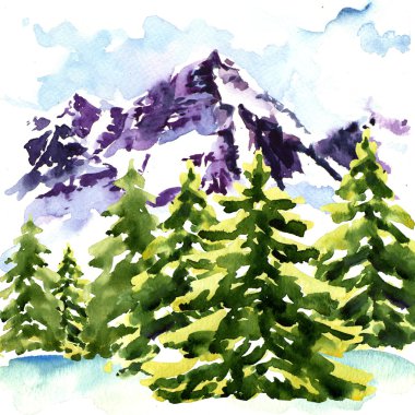 Karla kaplı ağaçlarla kaplı kış manzarası