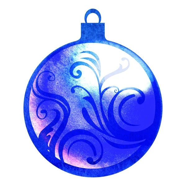 Aquarela decoração bola de Natal — Fotografia de Stock