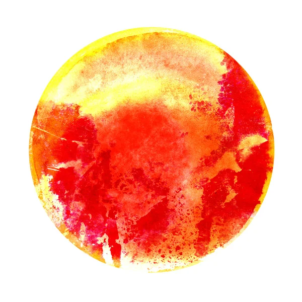 分離された水彩画の赤いラウンド スポット — ストック写真