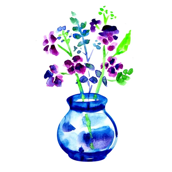 Beautiful flowers in vase isolated — Stock Photo, Image