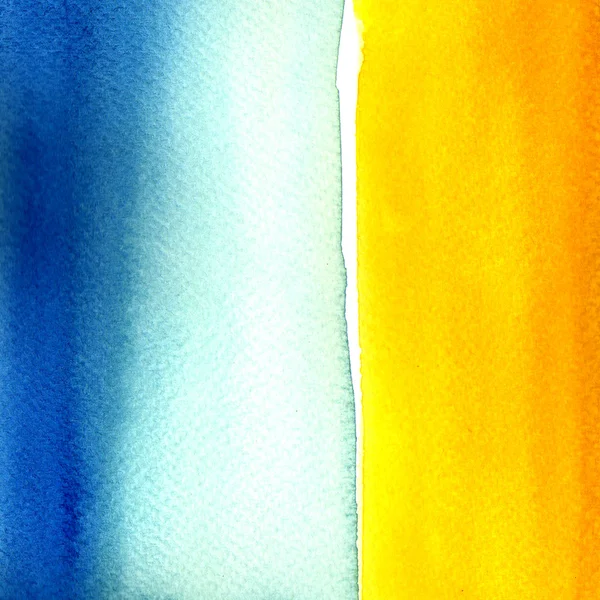 Pintura aquarela. Amarelo, laranja, gradiente azul — Fotografia de Stock