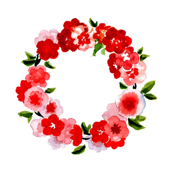 Beautiful greeting card with floral wreath — Stock Photo, Image