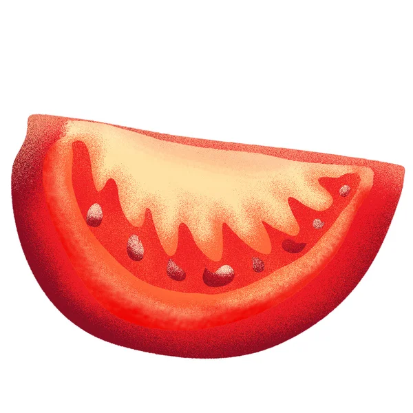 Segmenten van tomaat. geïsoleerd op een witte achtergrond. — Stockfoto