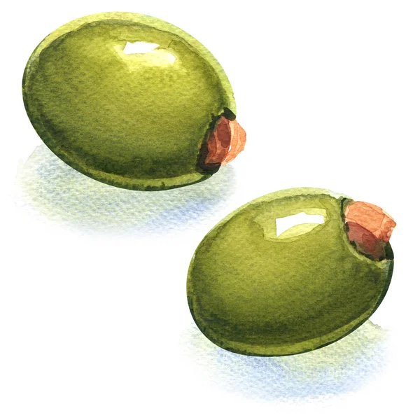Färska fyllda gröna oliver — Stockfoto