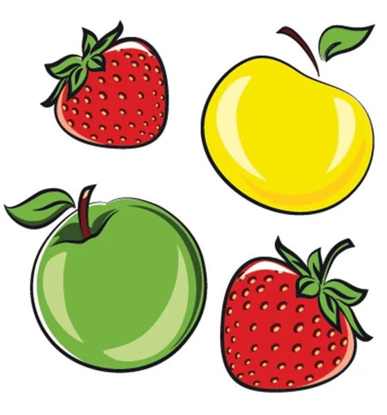 Set van vruchten. vector — Stockvector