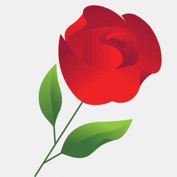 Красная, стилизованная роза. Векторная иллюстрация — стоковый вектор
