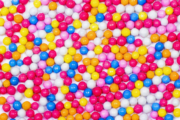 Multiple colorful ball candy sweets